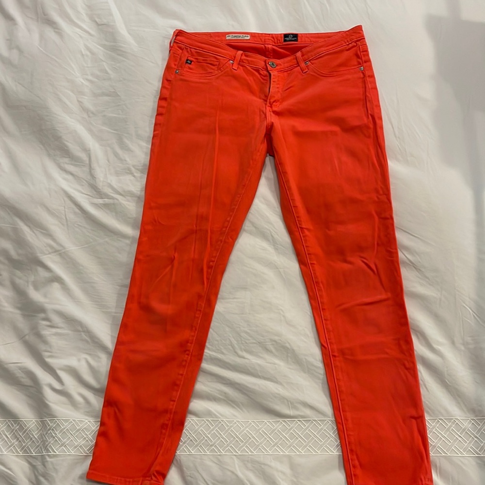 AG size 30 red super skinny ankle jean